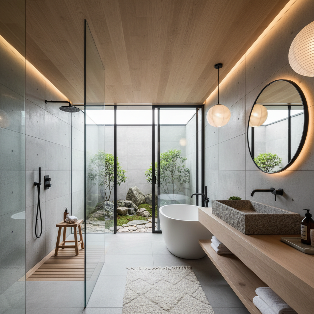 Japandi Sanctuary Bathroom Design 5
