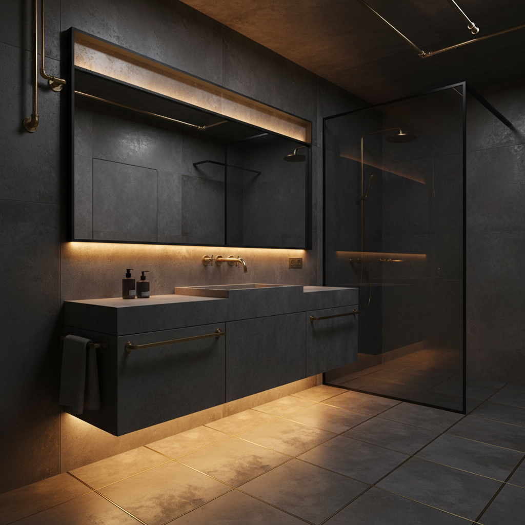 Industrial Noir Bathroom Design 2