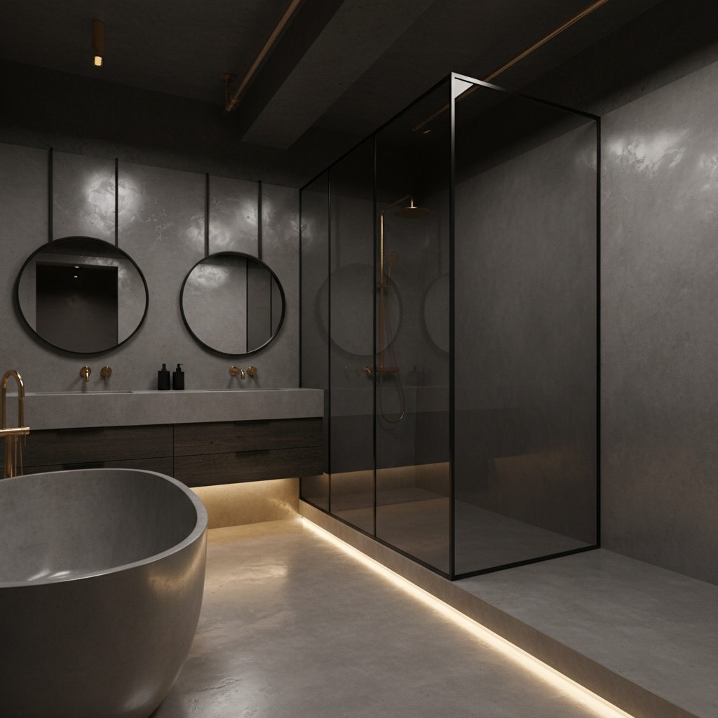 Industrial Noir Bathroom Design 3