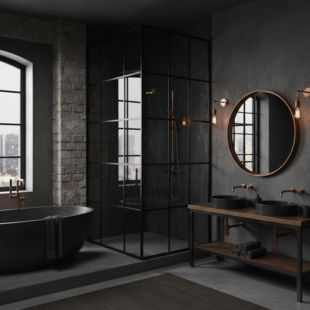 Industrial Noir Bathroom Design 5