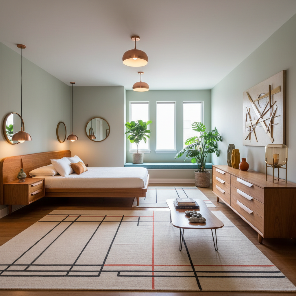 Mid-Century Retro Bedroom Design 5