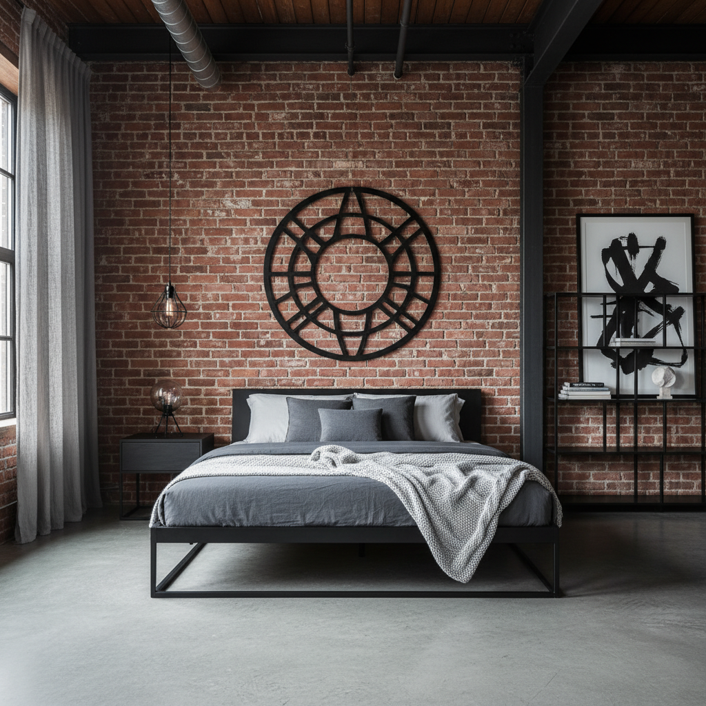 Modern Industrial Bedroom Design 1