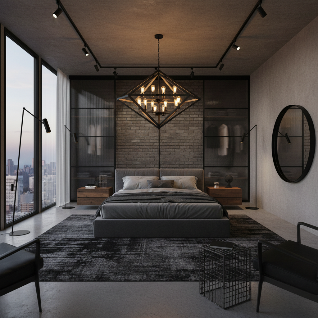 Modern Industrial Bedroom Design 3