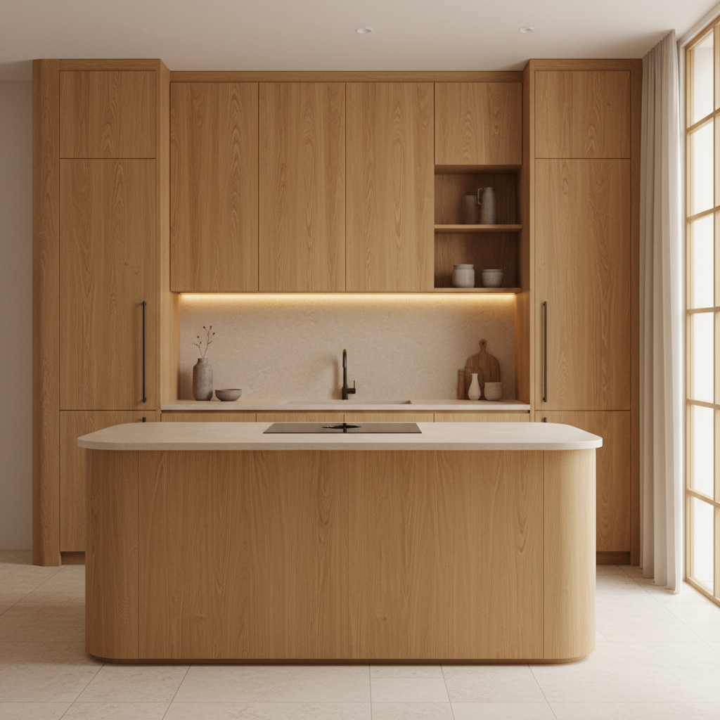 Warm Minimalist Kitchen Design 1
