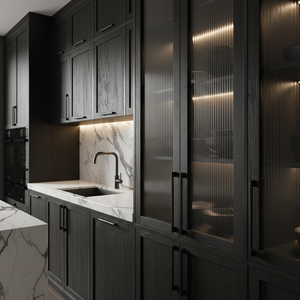 Textured Charcoal Kitchen Design 1