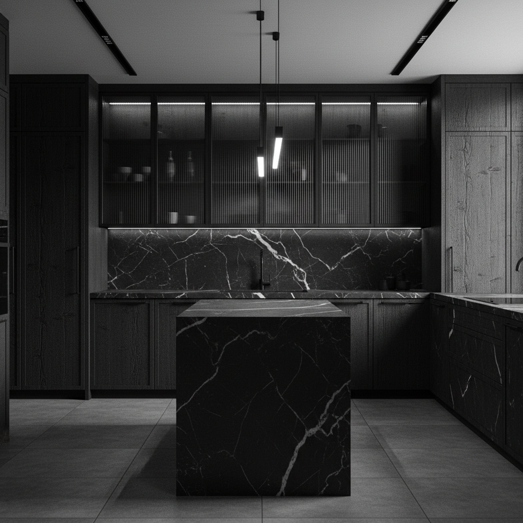Textured Charcoal Kitchen Design 2