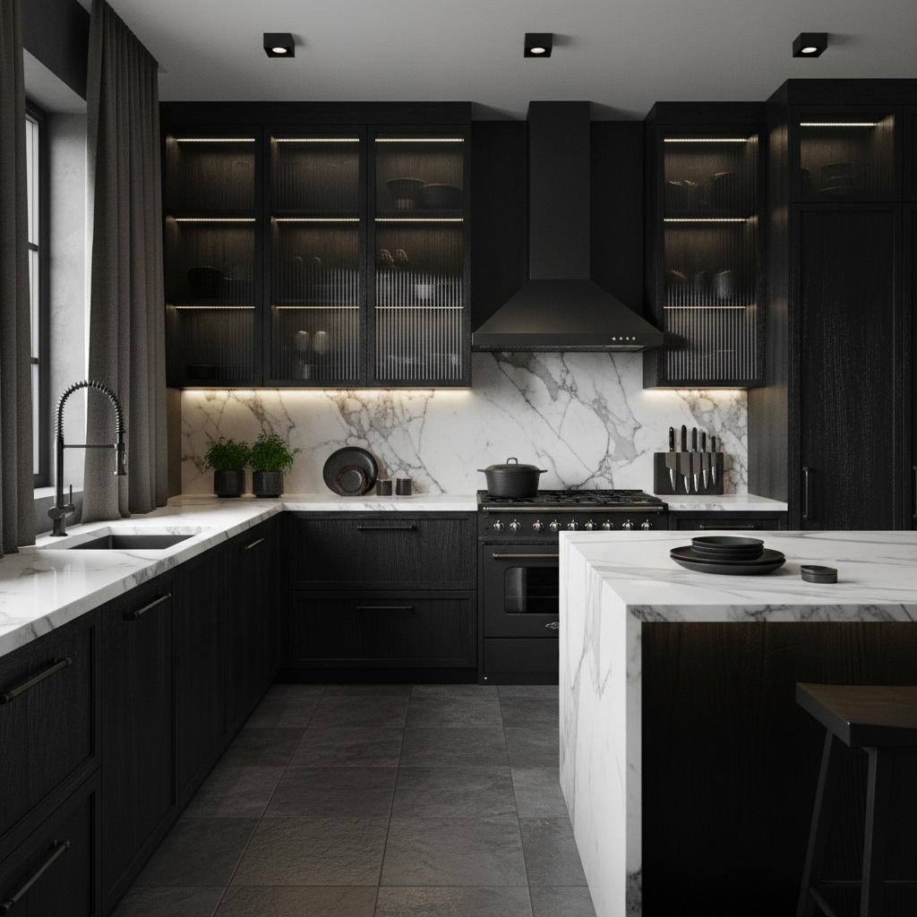 Textured Charcoal Kitchen Design 5