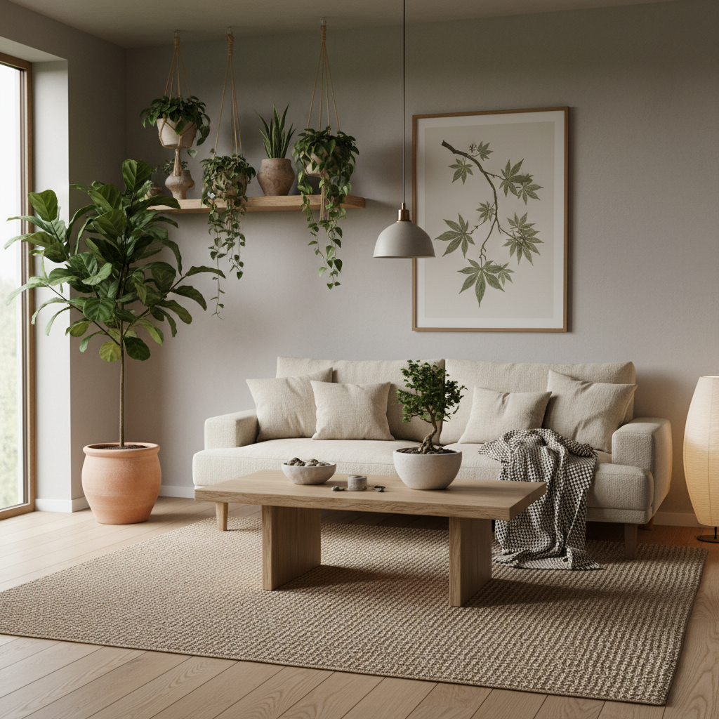 Japandi Zen Living Room Design 4