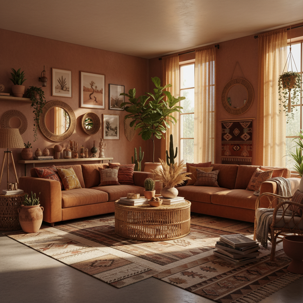 Desert Boho Living Room Design 2