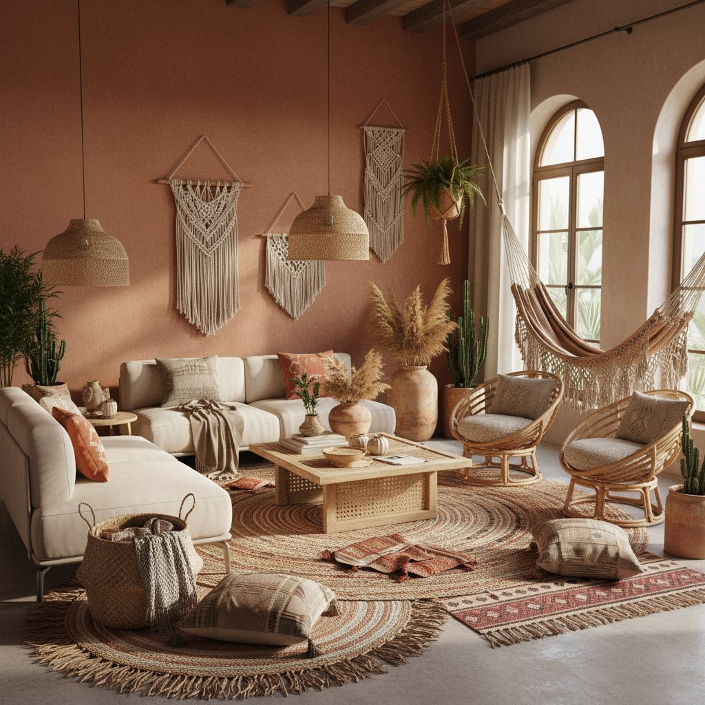 Desert Boho Living Room Design 3