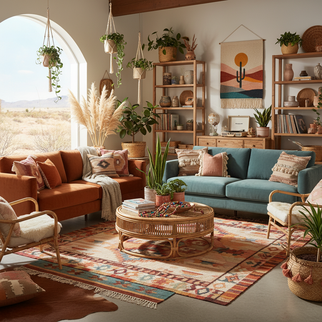 Desert Boho Living Room Design 5